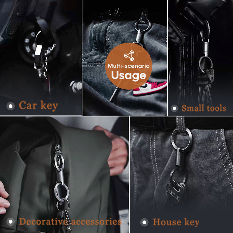 SnapCut Magnetic Titanium Quick-Release Keychain with Utility Cutter