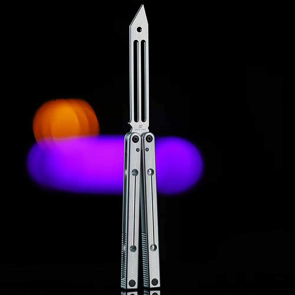 Squidtrainer V4 Balisong Trainer - Armed Shark 7075 Aluminum Butterfly Knife Flipper