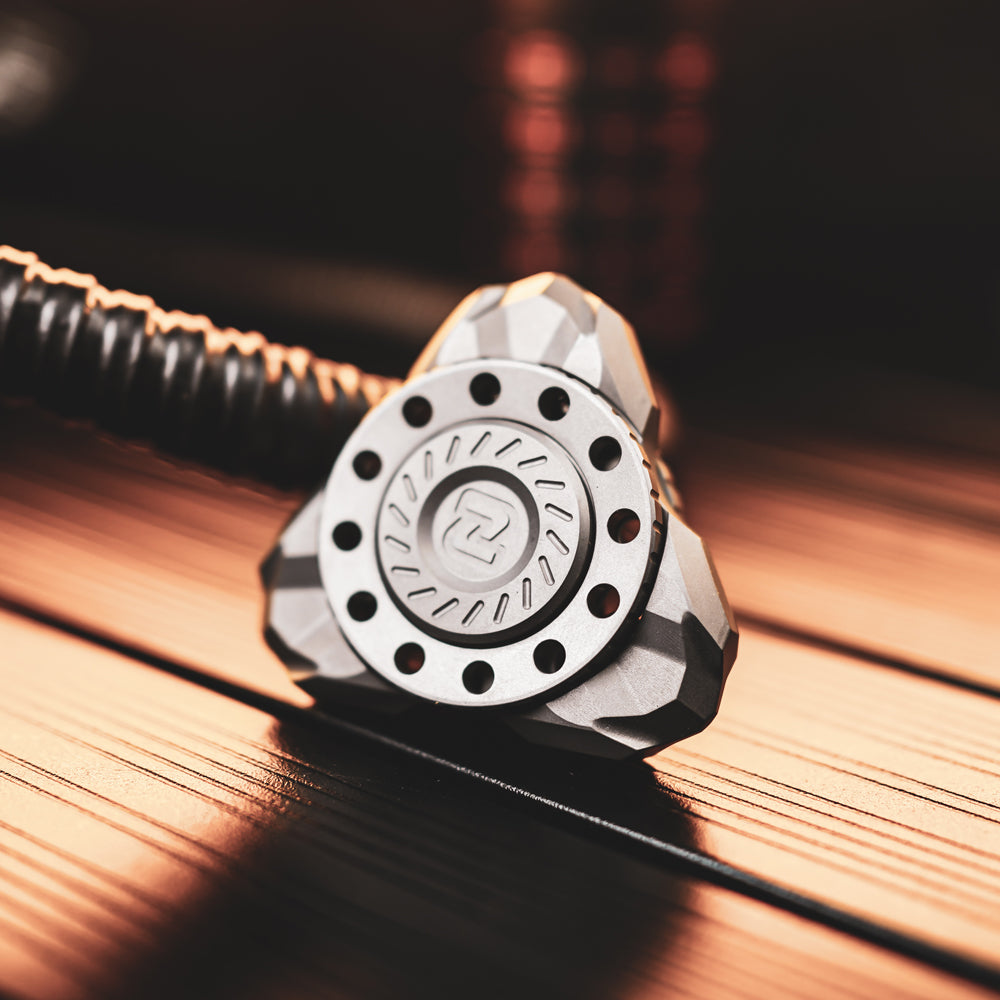 Melody Twister Titanium Fidget Spinner - Dual-Axis Design with Steel Balls & Industrial Style