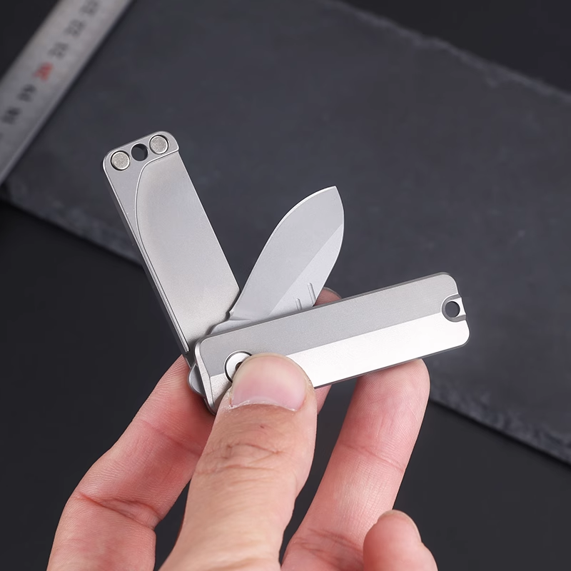 TiSpin Blade Titanium Magnetic Fidget Utility Knife - D2 Steel EDC Multi-Tool