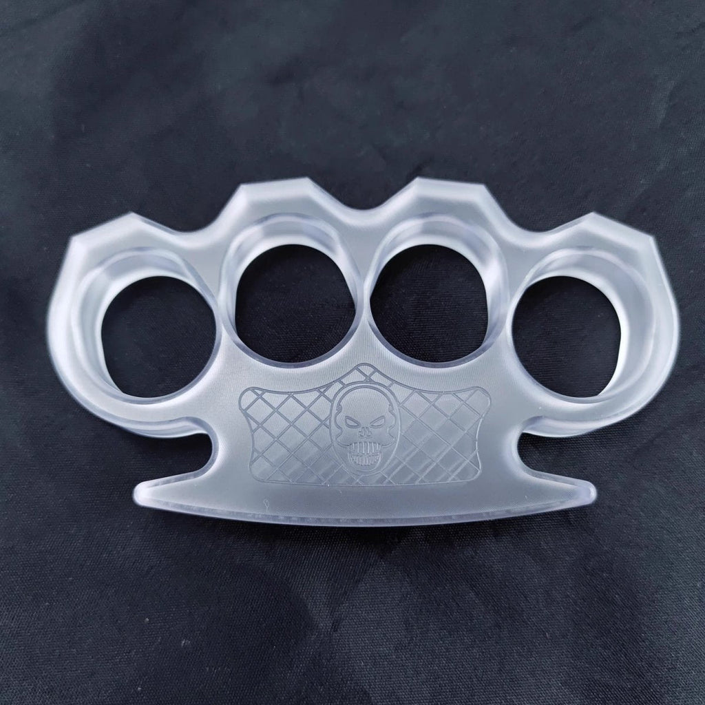 PVC Plastic Ultra-Thick 14mm Four Finger Knuckle - Clear Non-Metal 55g