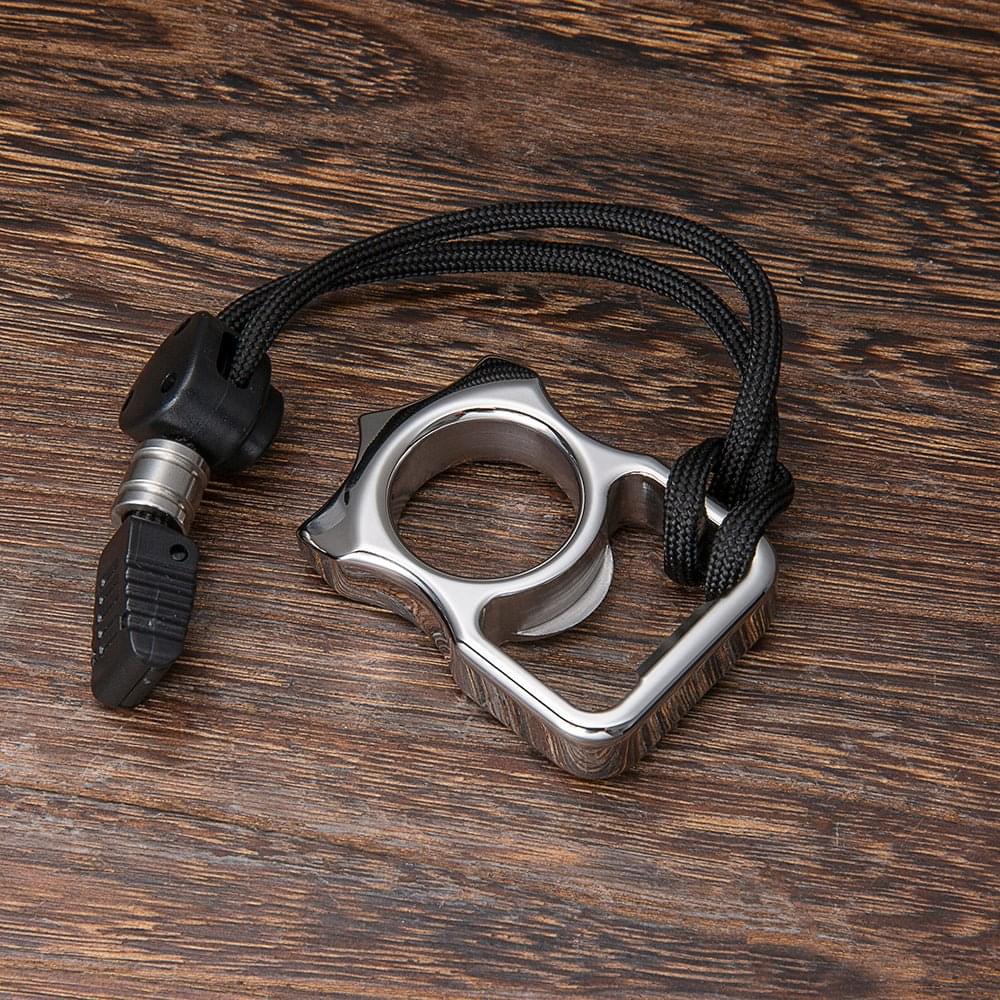 304 Stainless Steel Compact Bottle Opener Knuckle Ring - Polished 12mm