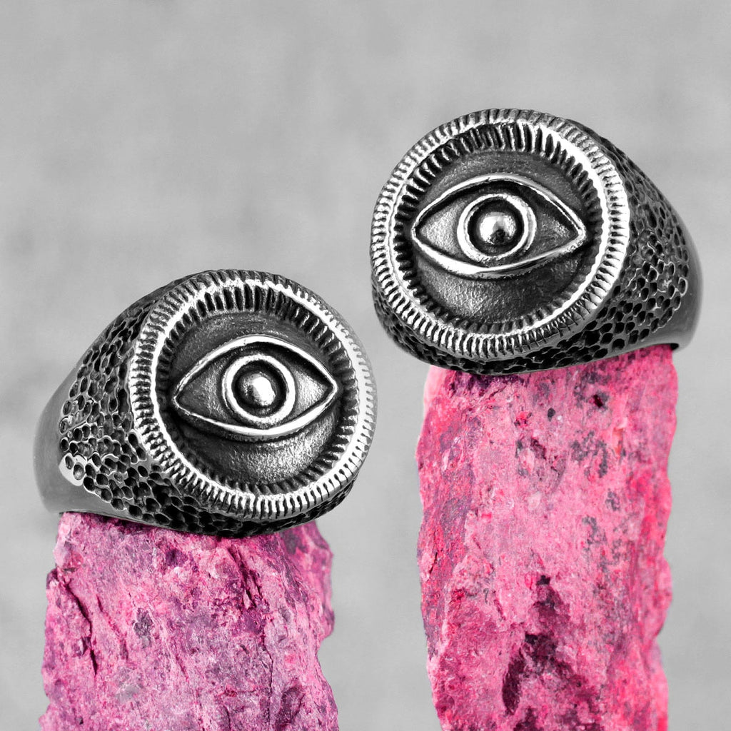 Statement Ring – Egyptian Eye of Horus Masonic 316L Stainless Steel Punk Biker Ring for Men