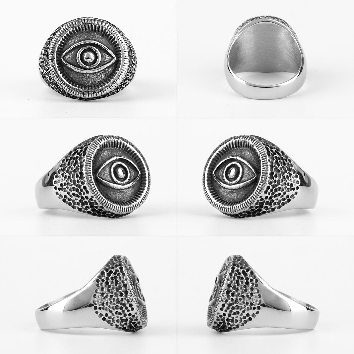 Statement Ring – Egyptian Eye of Horus Masonic 316L Stainless Steel Punk Biker Ring for Men