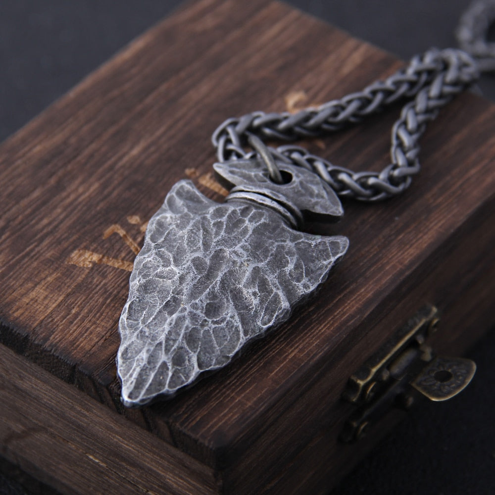 Viking Necklace – Vegvisir Spearhead Norse Compass Gothic Pendant