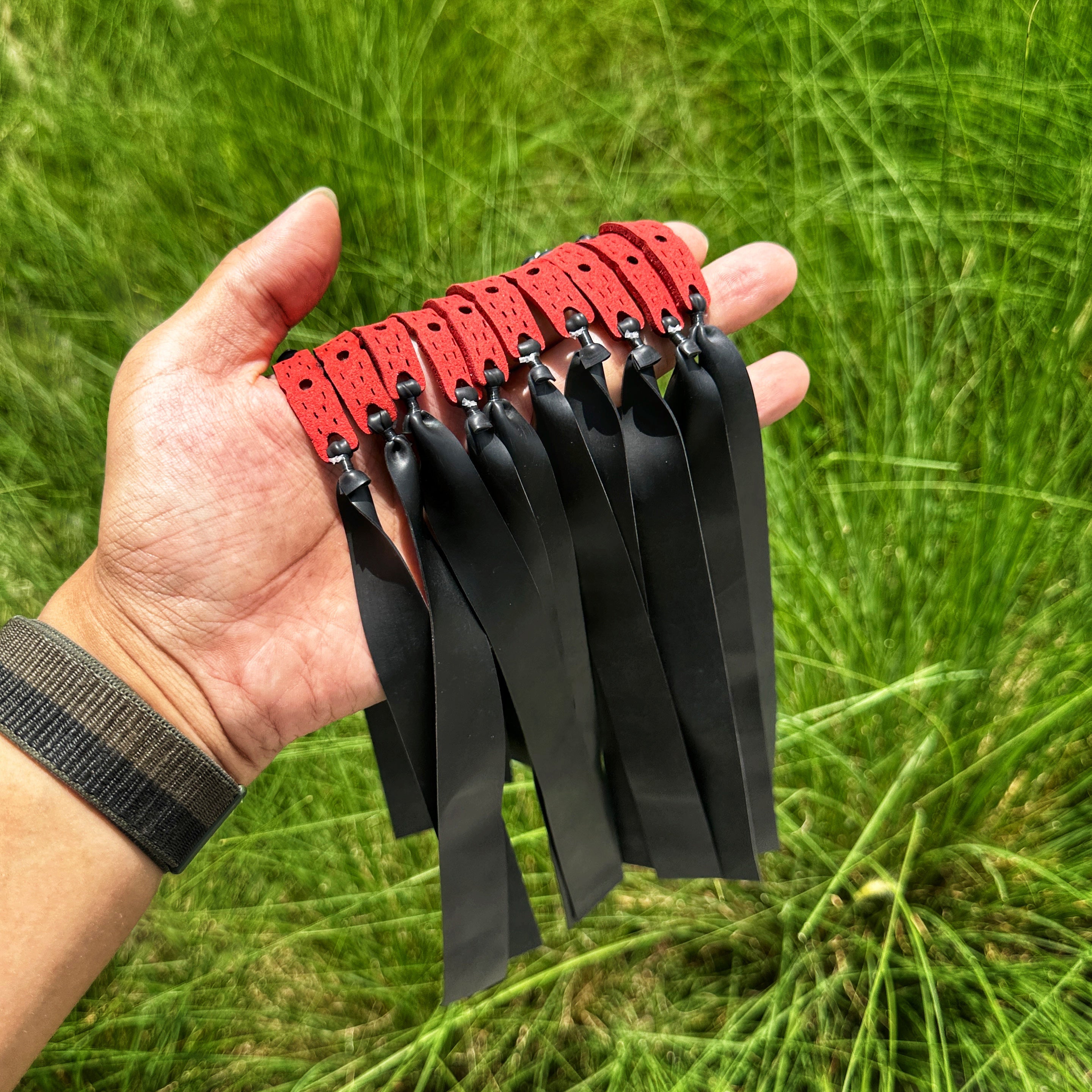 Powerful Slingshot Bands – 10-Pack 0.65mm Precision Flat Bands Tapered 20mm→12mm for Long-Range Shooting