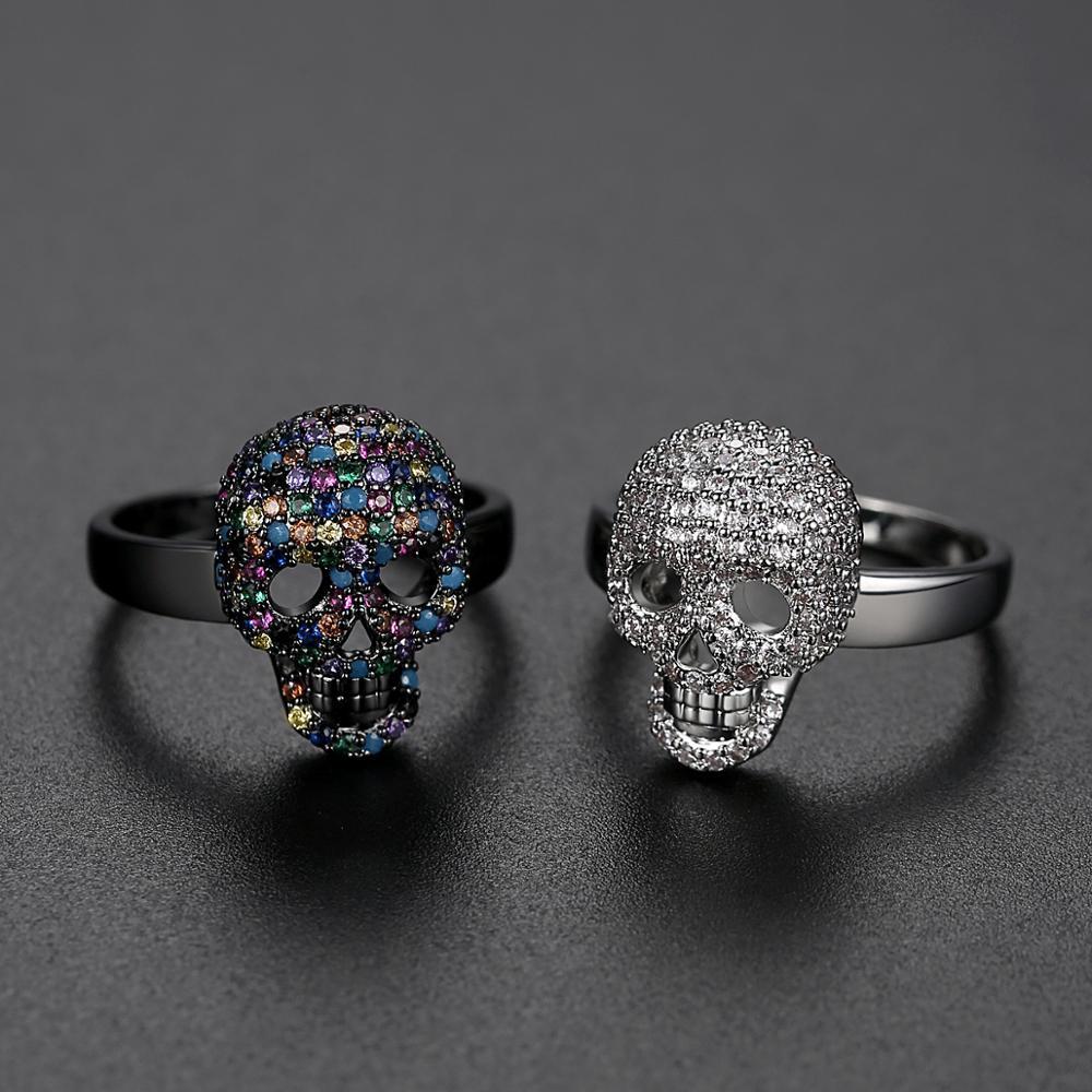 Skull Ring – Calavera CZ Crystal Iced Out Bling Gothic Punk Statement Ring