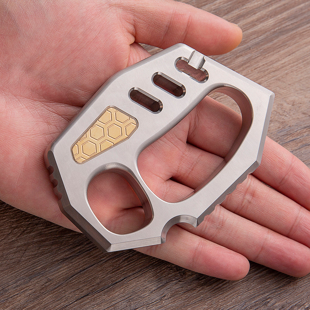 440C Stainless Steel Four Finger Knuckle with Copper Inlay - 15mm Heavy Duty EDC