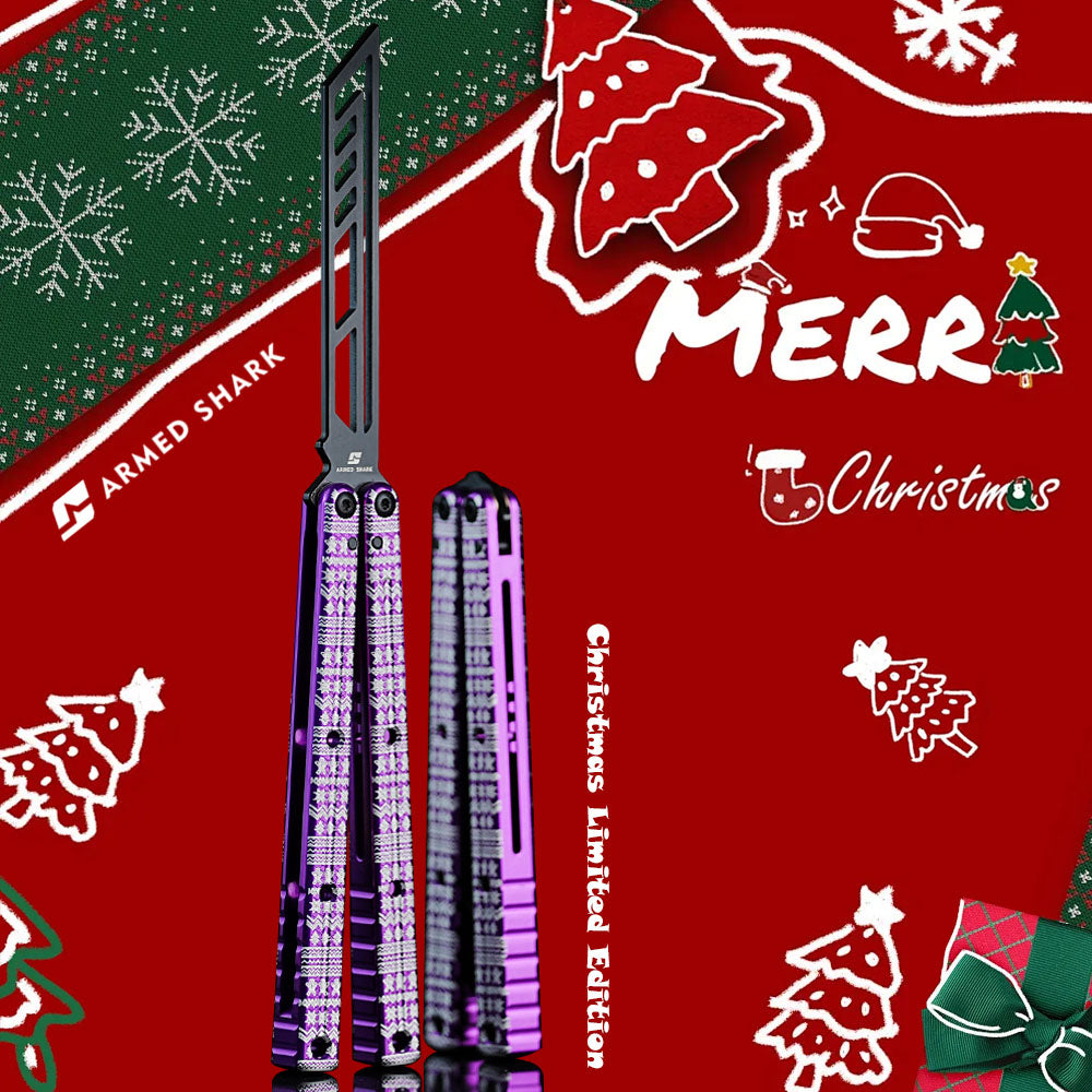 ArmedShark Christmas Limited Edition Balisong Trainer - Holiday Butterfly Knife