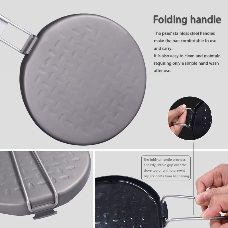 AeroTitan Lightweight Foldable Titanium Skillet | Pure Titanium Camping Pan