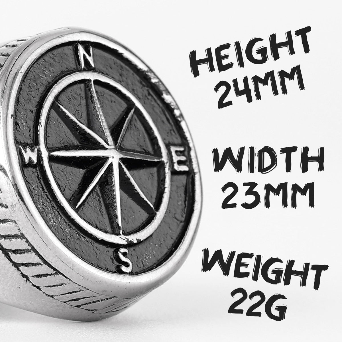 Anchor Ring – Navigator Compass Sailor Punk Hip Hop Statement Ring
