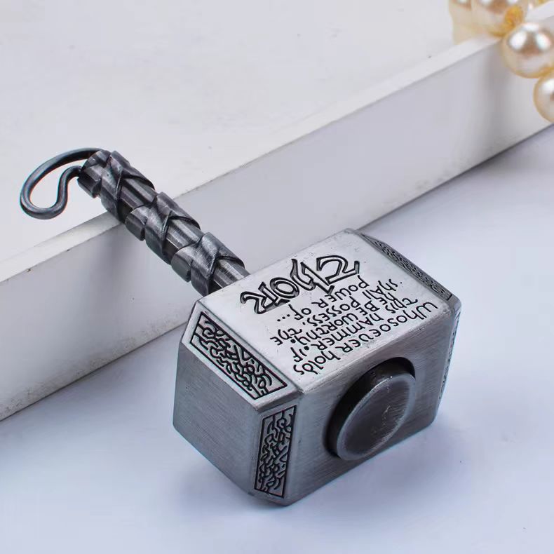 Thor's Spin Heavy Metal Fidget Spinner - Thor's Hammer Design with Ratchet Click EDC