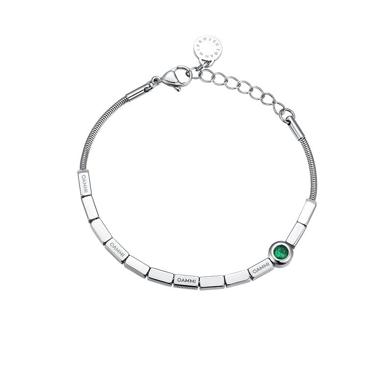 Cosmic Prism Unisex Geometric Steel Cube Link Bracelet | Modular Design