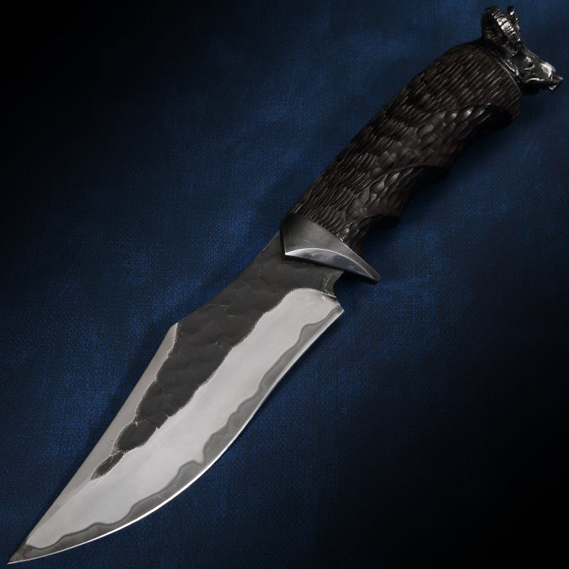 Damascus Fixed Blade Hand Forged Sanmai VG10 Core Ebony Handle Tactical Survival Collector