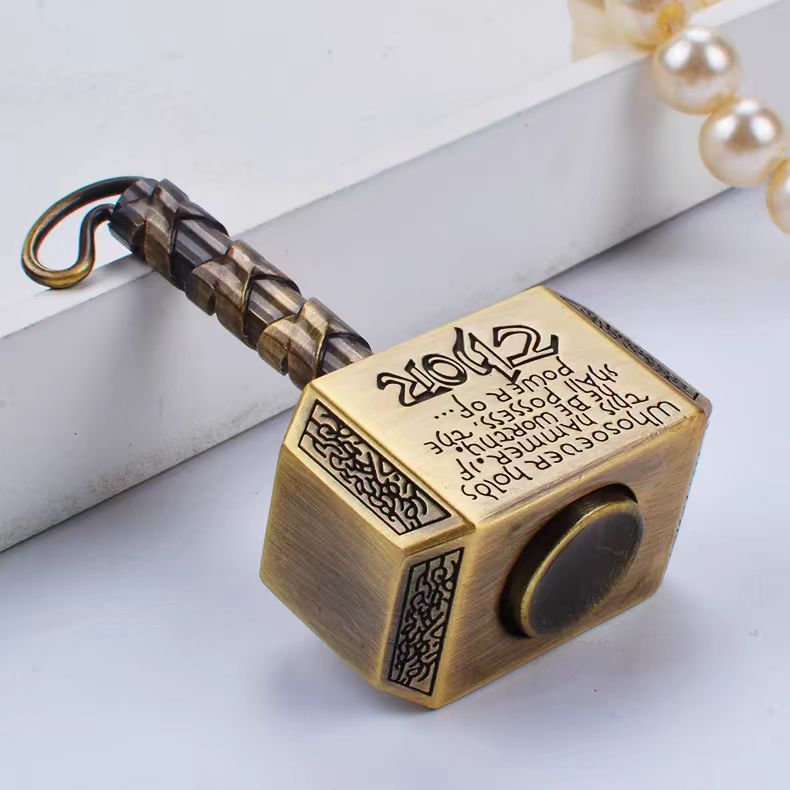 Thor's Spin Heavy Metal Fidget Spinner - Thor's Hammer Design with Ratchet Click EDC