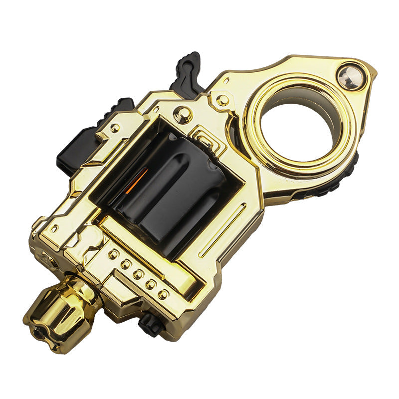Pocket Flash Alloy Revolver Toy Gun - LED Light Metal EDC Fidget with Soft Darts