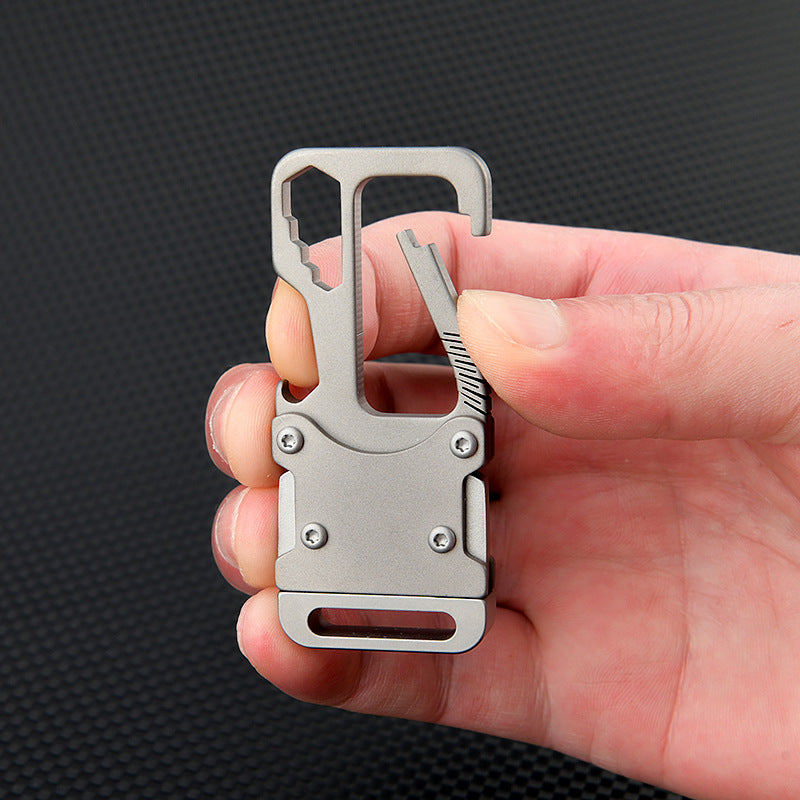 KeyRazor Titanium Carabiner Keychain - Multi-Tool with Hidden Knife, Hex Wrench & Bottle Opener EDC
