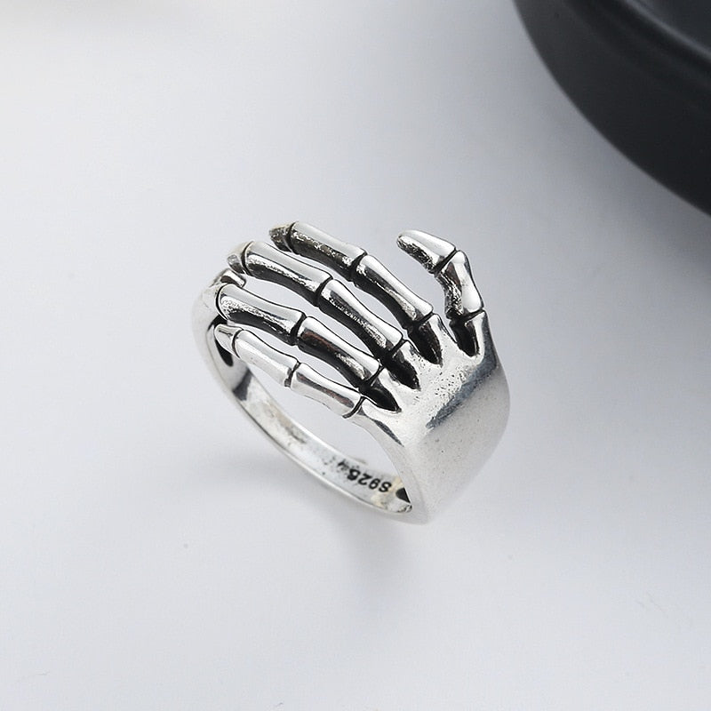 Gothic Ring – Skeleton Wrap Hand Adjustable Dark Glamour Statement Ring