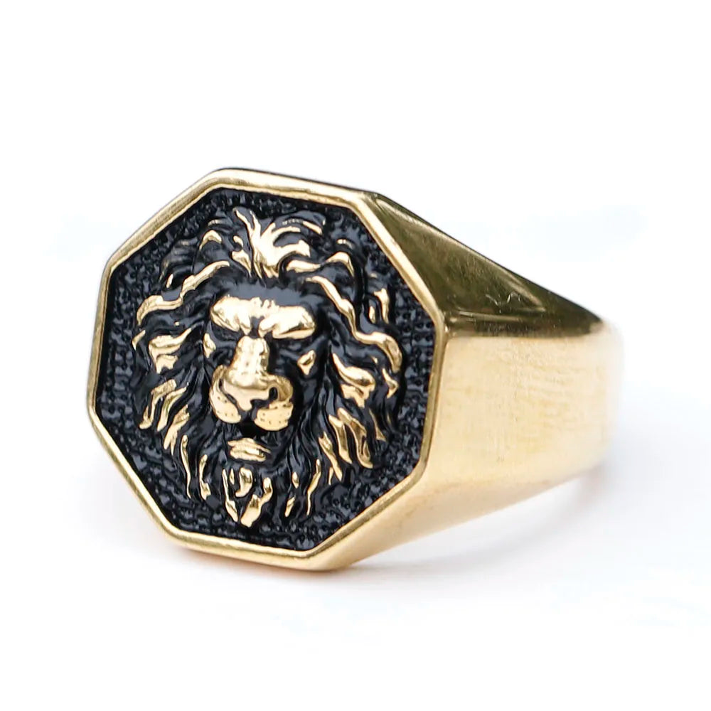 Tiger Ring – Savage 3D Head Gothic Punk Biker Statement Gold Steel