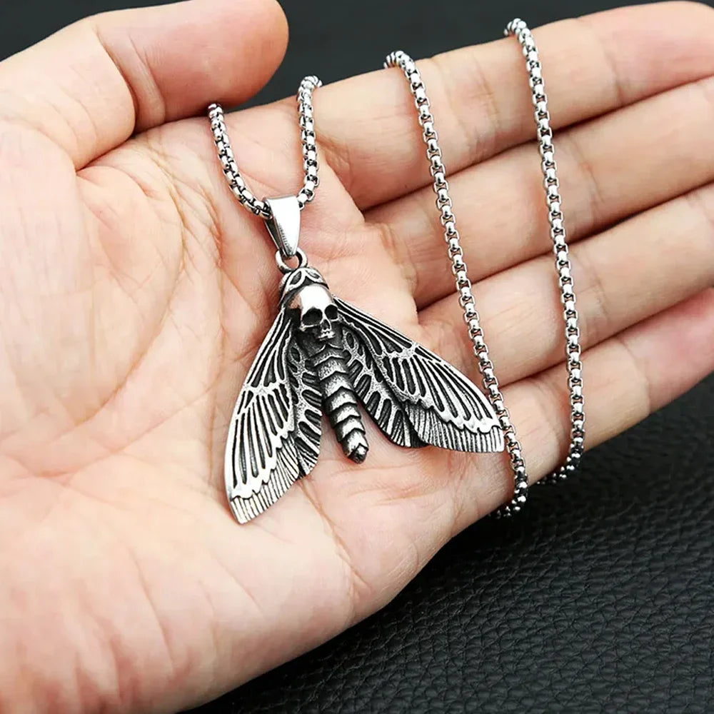 Skull Necklace – Death Moth Gothic Punk Pendant