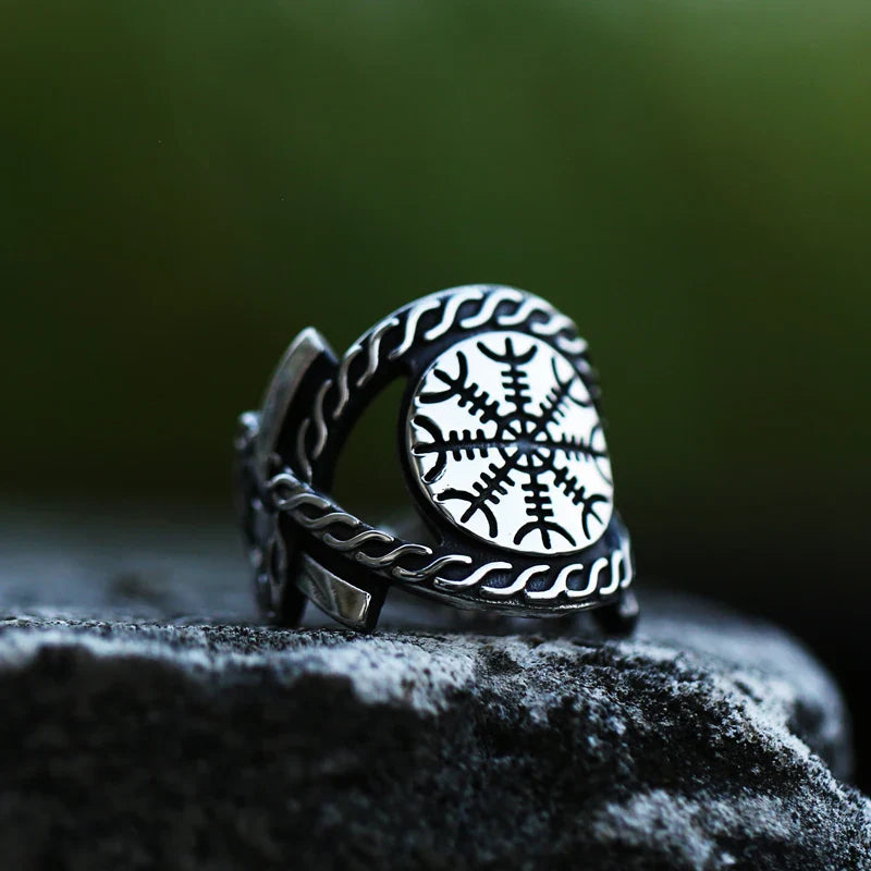 Odin Ring – Norse Amulet Vegvisir Viking Gothic Punk Statement