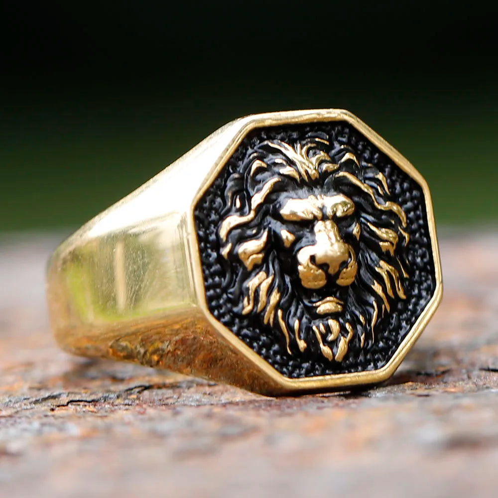 Tiger Ring – Savage 3D Head Gothic Punk Biker Statement Gold Steel
