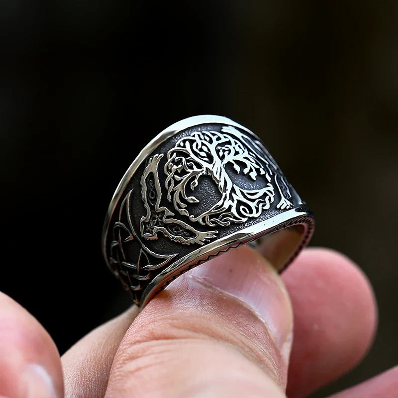 Rune Ring – Tree of Life Viking Signet Gothic Celtic Punk Statement
