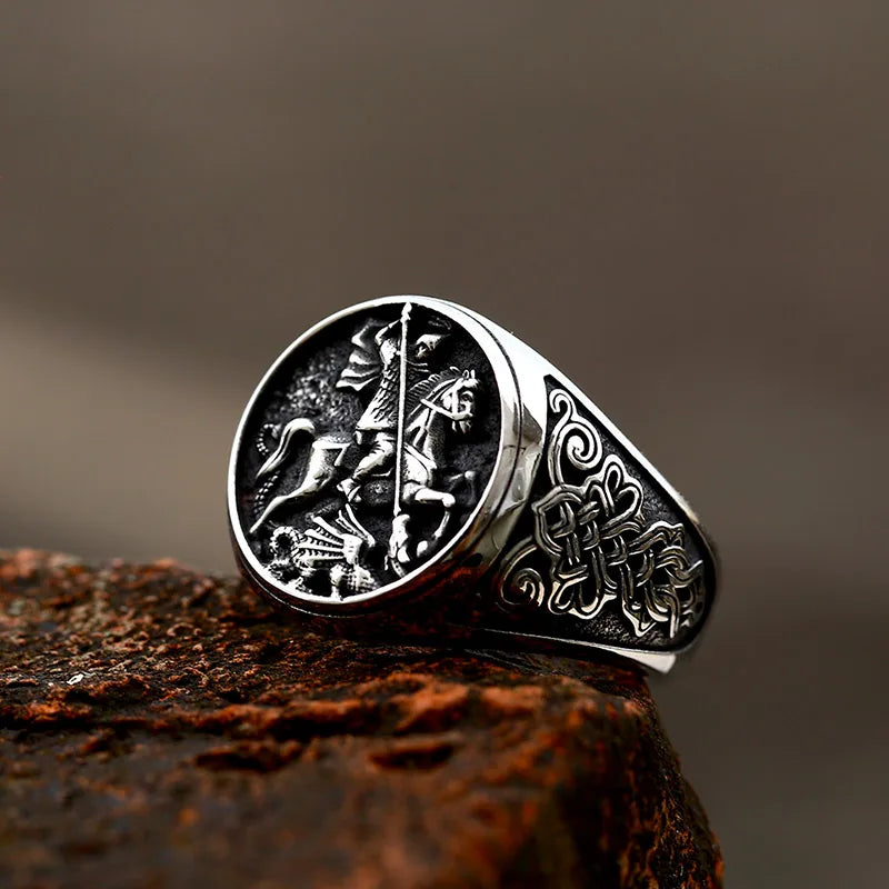 Saint George Ring – Valor Knight Gothic Vintage Punk Statement