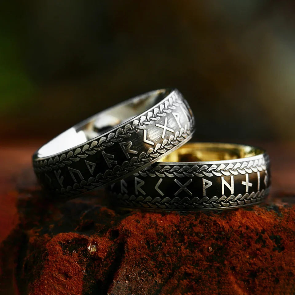 Norse Ring – Rune Amulet Viking Gothic Punk Statement Silver Gold
