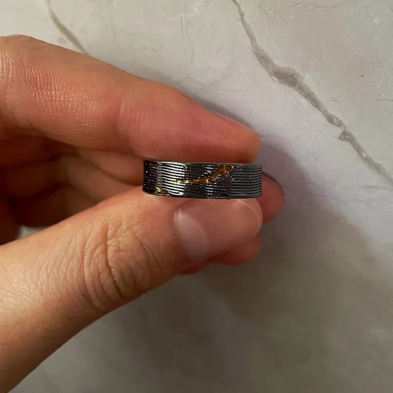 Viking Ring – Dark Storm Lightning Gothic Punk Adjustable Statement Ring