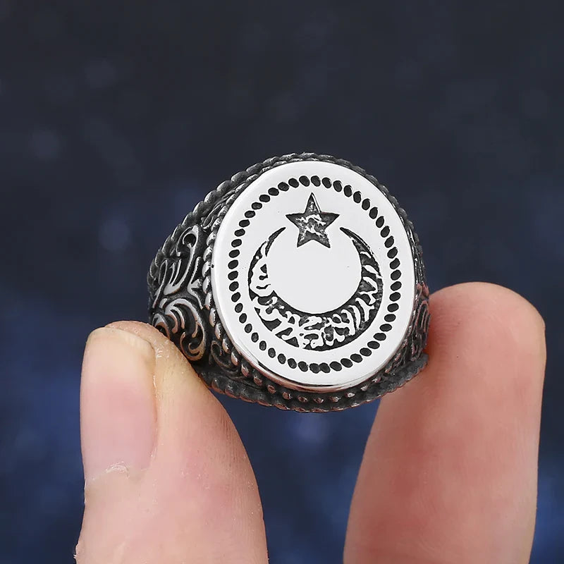 Moon Ring – Nightfall Eclipse Star Gothic Punk Celestial Statement