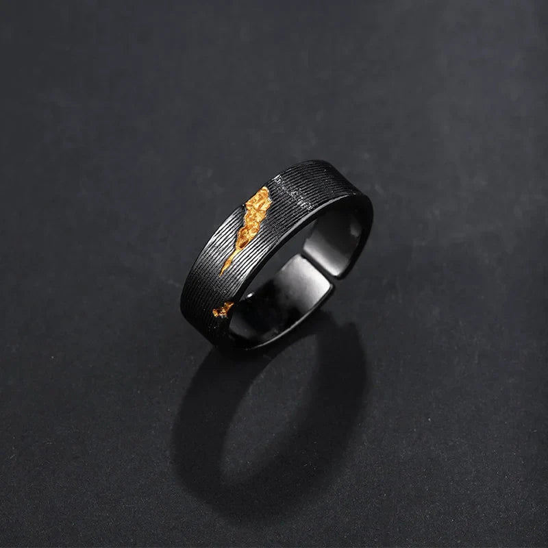 Viking Ring – Dark Storm Lightning Gothic Punk Adjustable Statement Ring