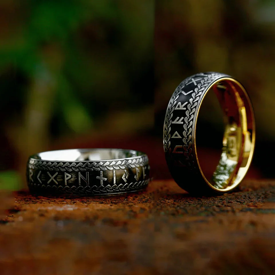 Norse Ring – Rune Amulet Viking Gothic Punk Statement Silver Gold