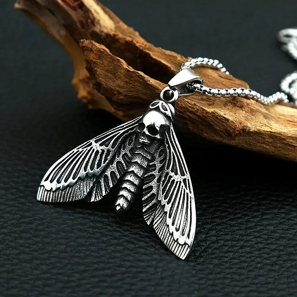 Skull Necklace – Death Moth Gothic Punk Pendant
