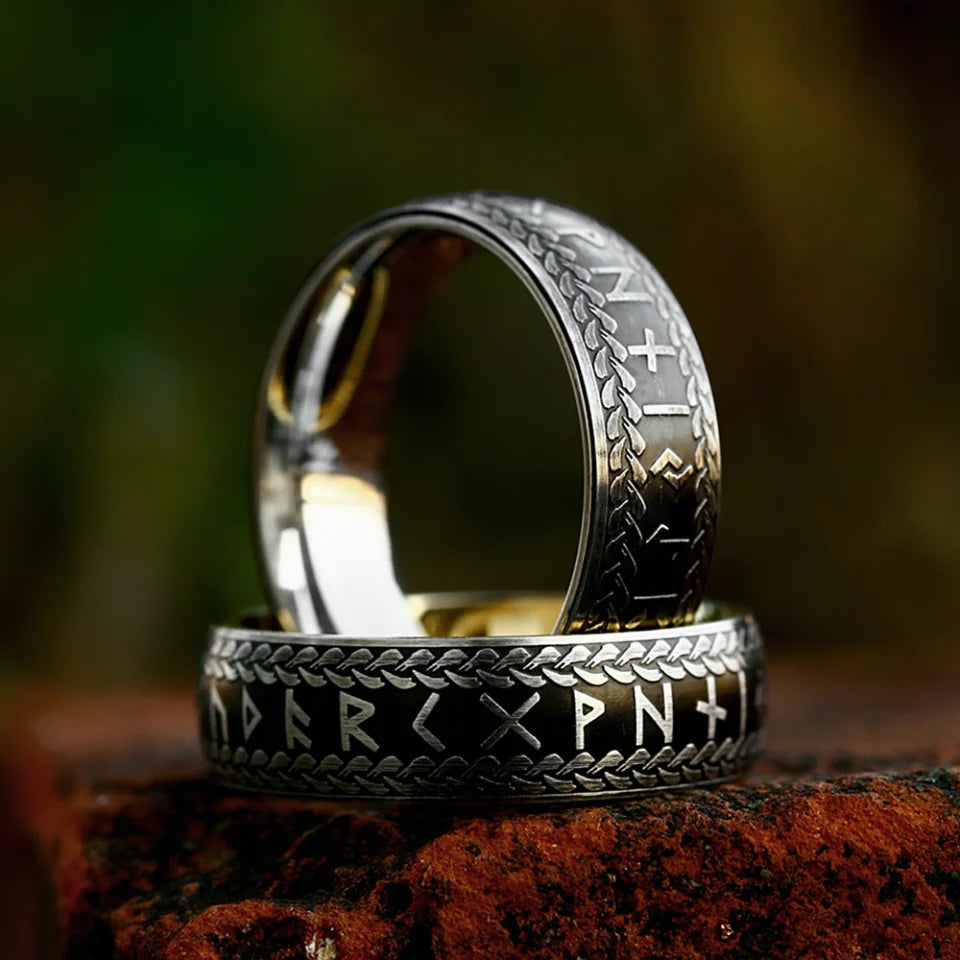 Norse Ring – Rune Amulet Viking Gothic Punk Statement Silver Gold