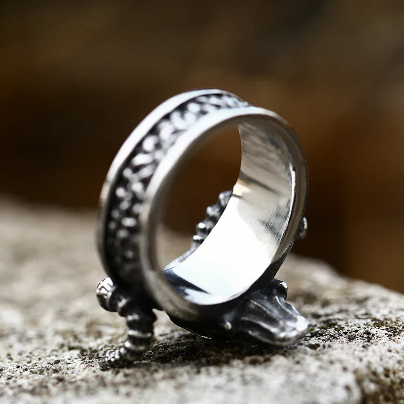 Skull Ring – Gothic Ram Horn Punk Vintage Animal Totem Dark Statement