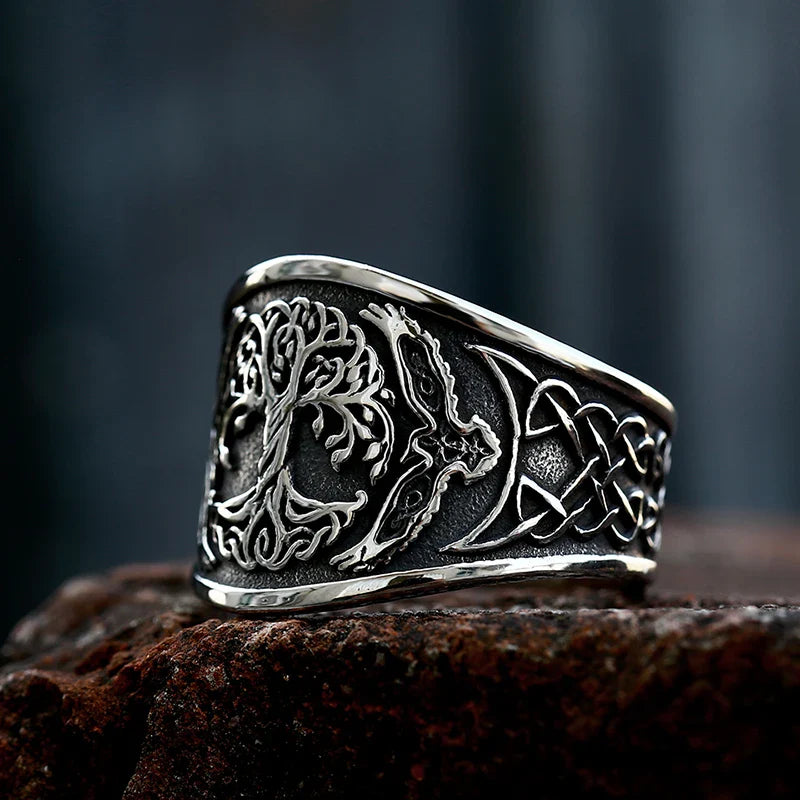 Rune Ring – Tree of Life Viking Signet Gothic Celtic Punk Statement