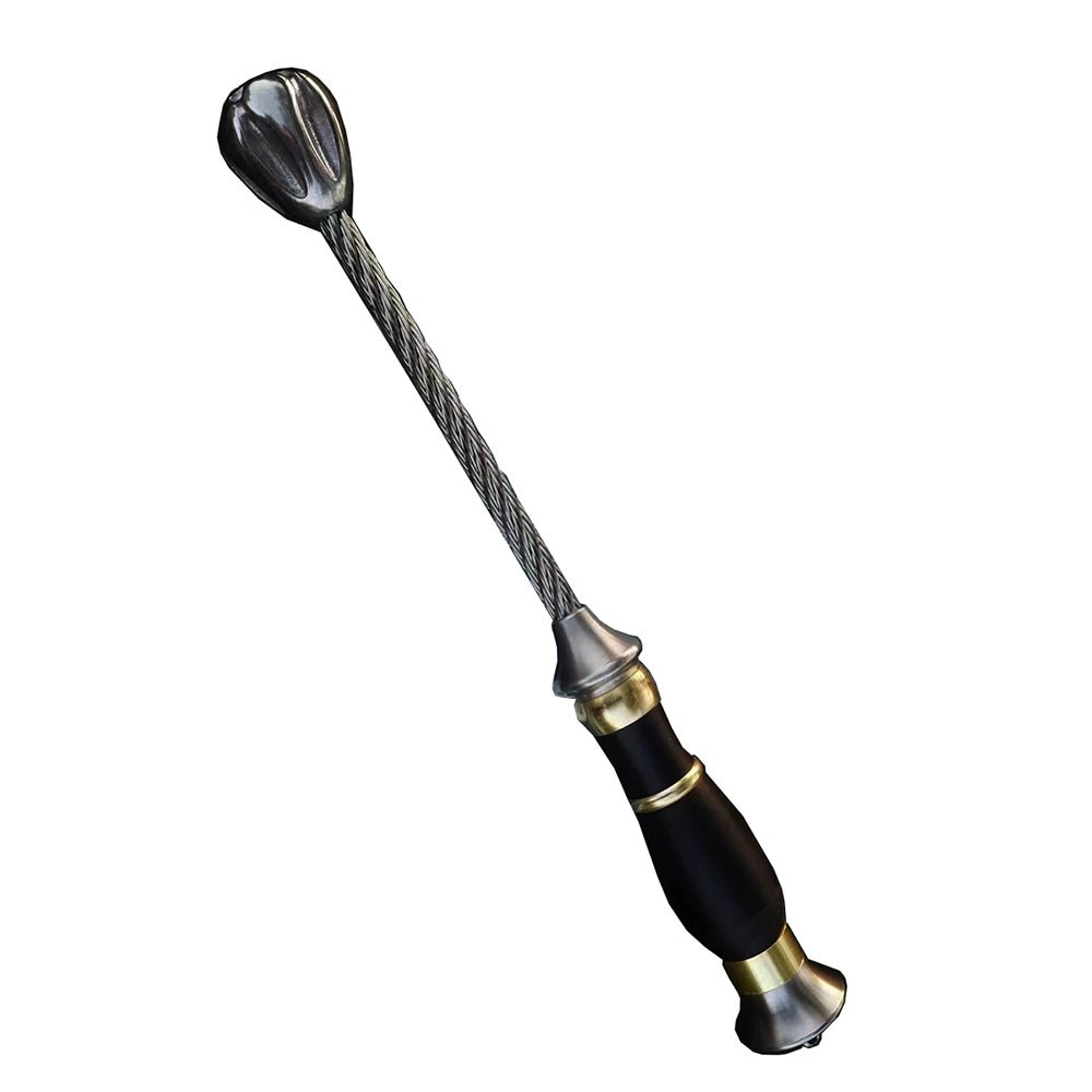 Tactical Self Defense Whip - Stainless Steel Hammer Head & Steel Cable