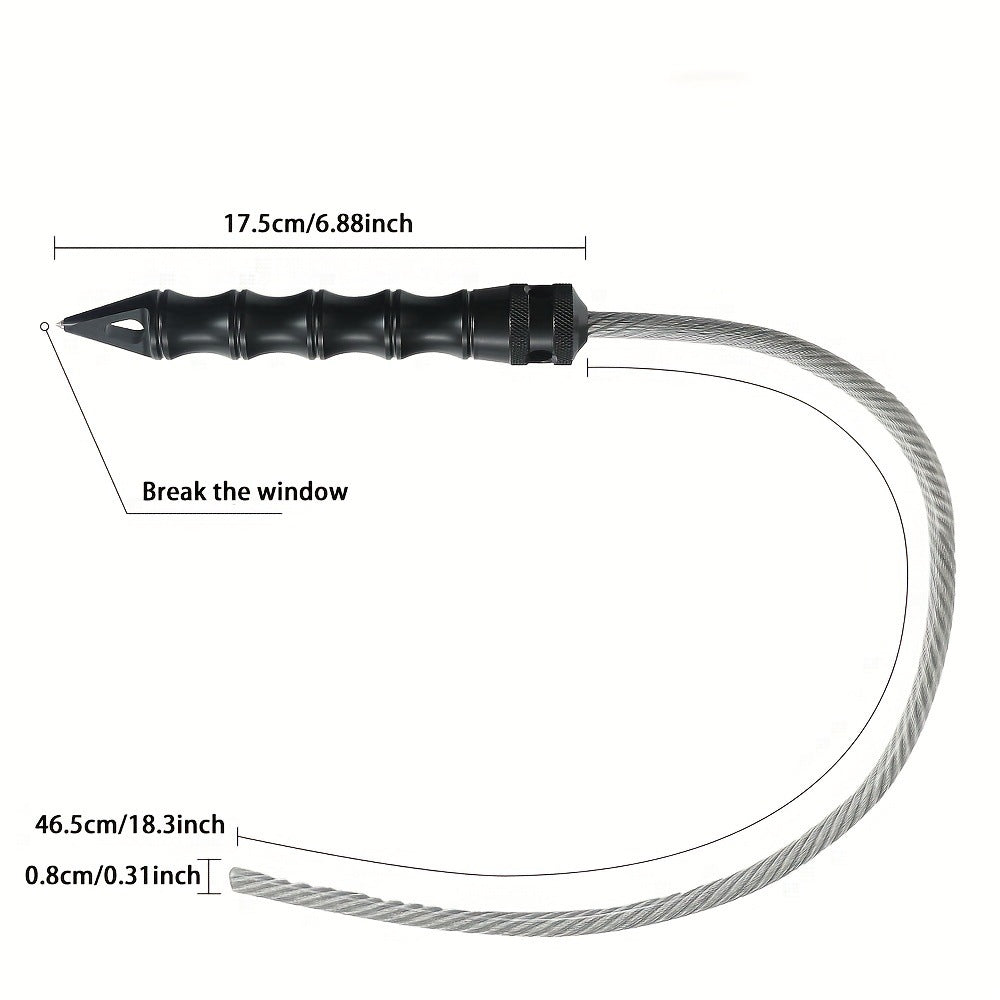 Tactical Self Defense Whip - Aluminum Alloy Handle with Tungsten Glass Breaker