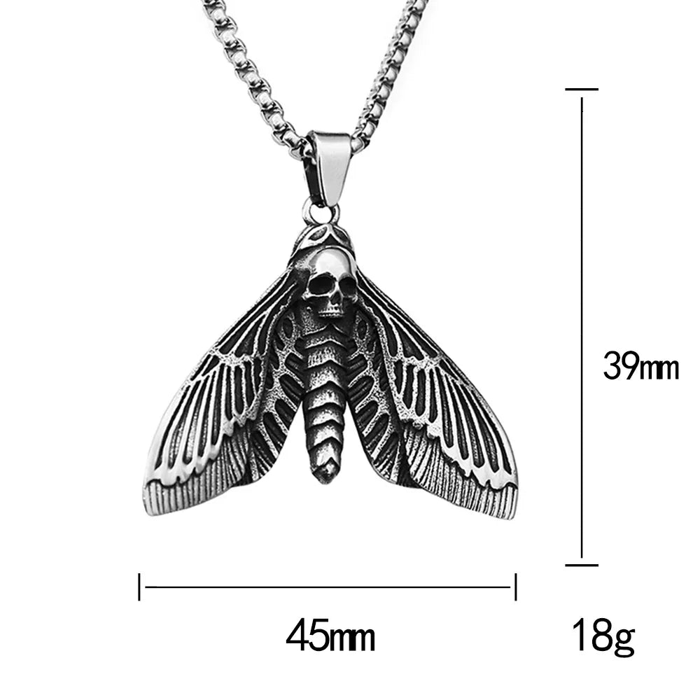 Skull Necklace – Death Moth Gothic Punk Pendant