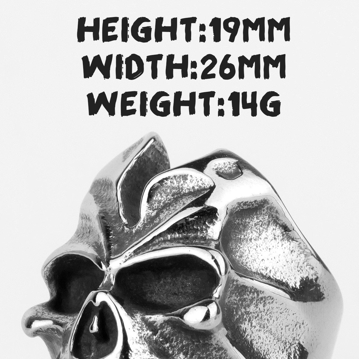 Skull Rings for Men – Domineering Devil Tooth Busted Skull Gothic Punk Biker Ring