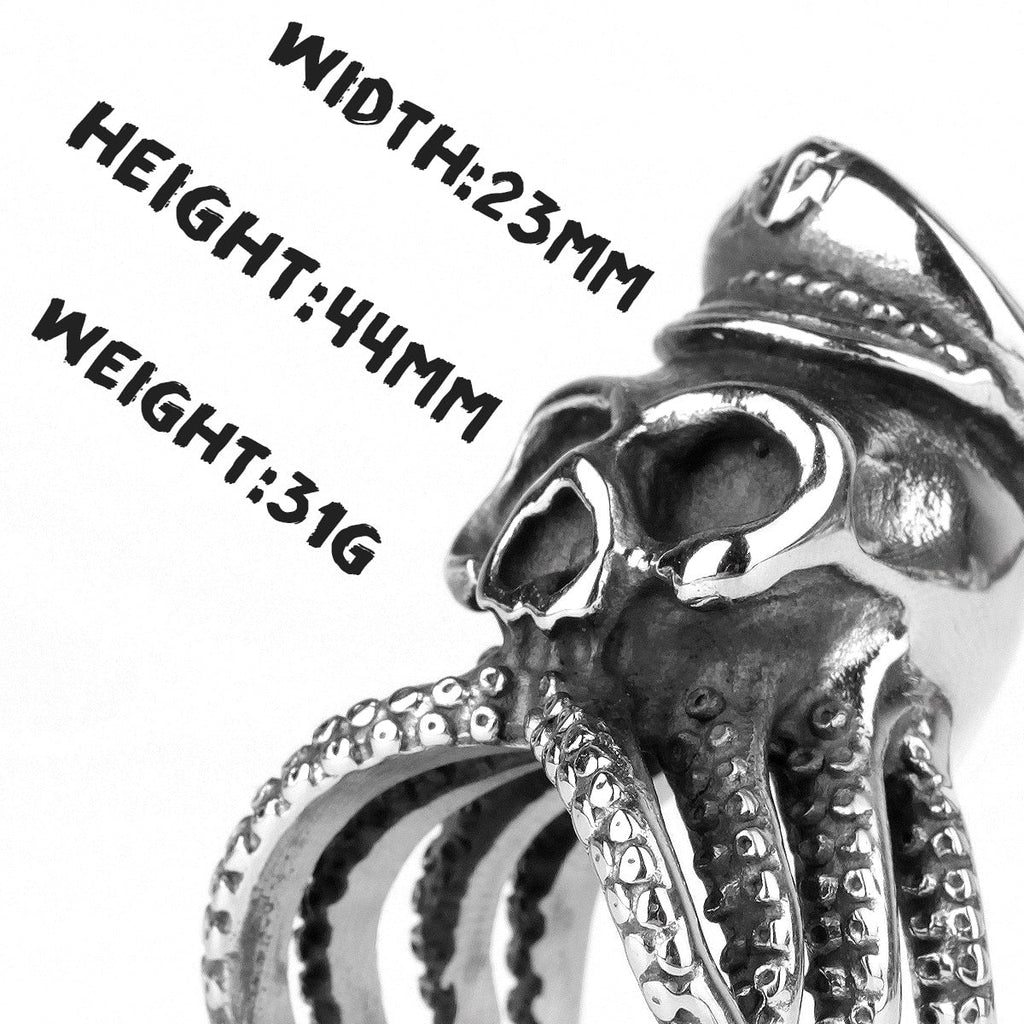 Gothic Ring – Captain Octopus Kraken Punk Rock Hip Hop Biker Statement Ring