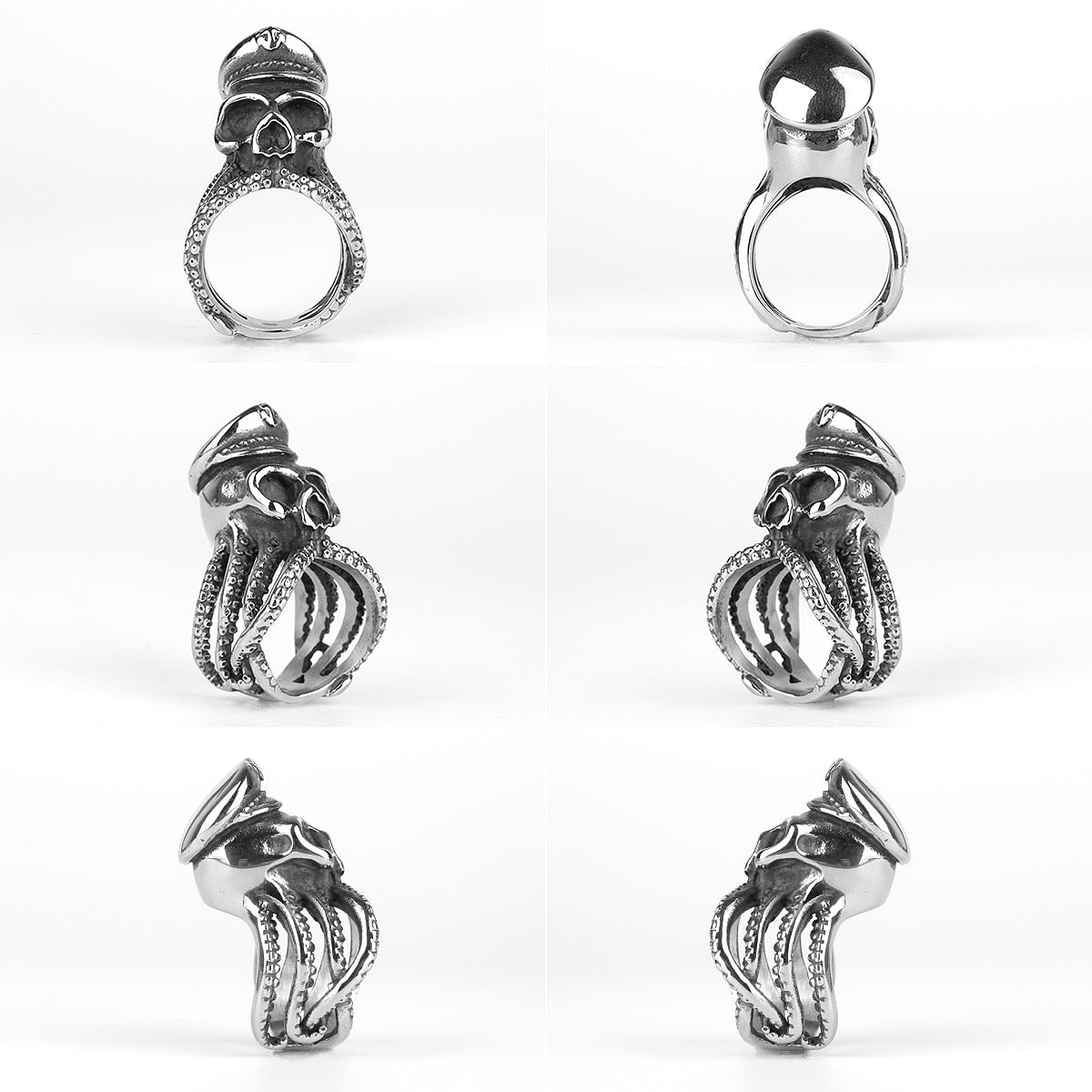 Gothic Ring – Captain Octopus Kraken Punk Rock Hip Hop Biker Statement Ring