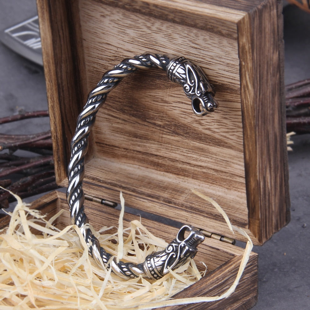 Wolf Bracelet – Nordic Cuff Viking Norse Gothic Punk Statement