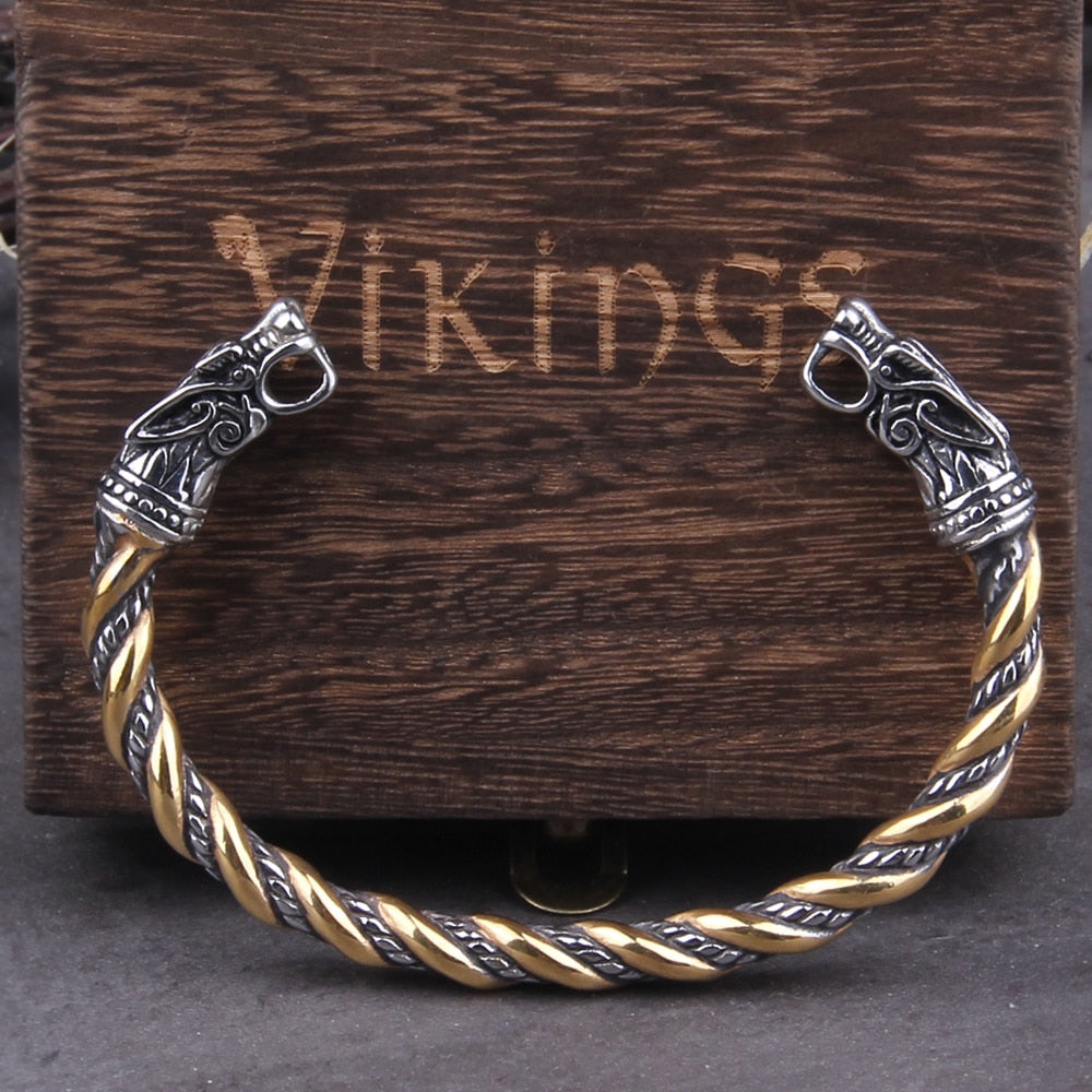 Wolf Bracelet – Nordic Cuff Viking Norse Gothic Punk Statement