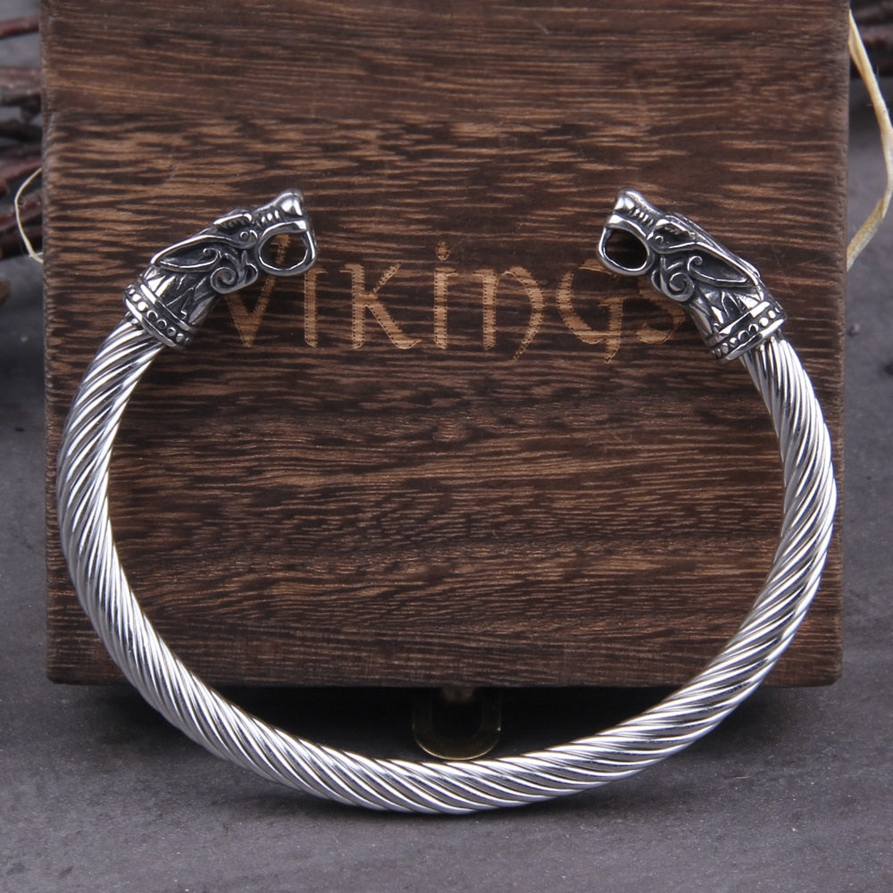 Wolf Bracelet – Nordic Cuff Viking Norse Gothic Punk Statement
