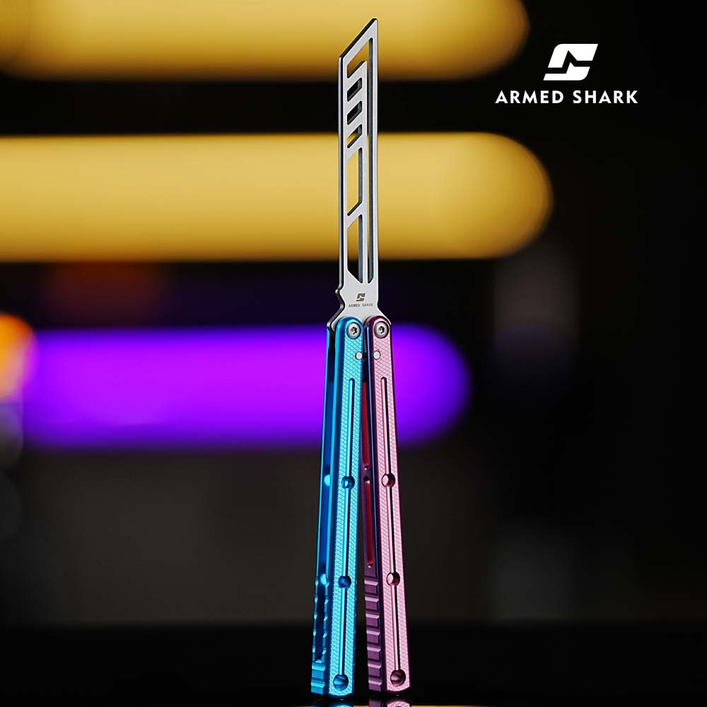 Balisong Trainer Krake Raken V3 - Armed Shark Butterfly Knife 7075 Aluminum 36 Colors