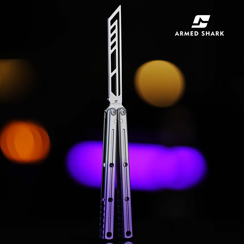 Balisong Trainer Krake Raken V3 - Armed Shark Butterfly Knife 7075 Aluminum 36 Colors