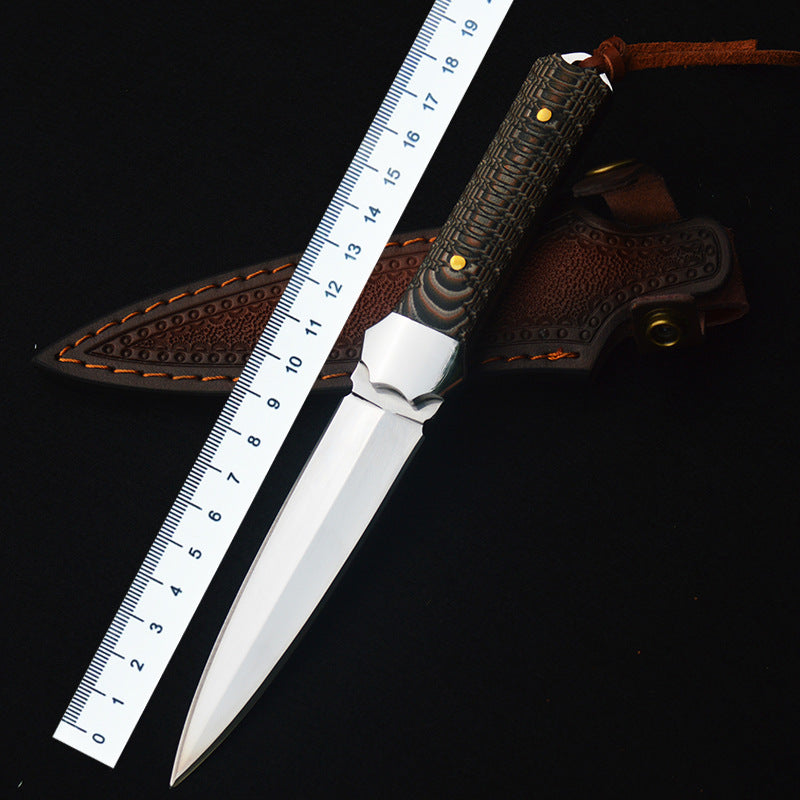 Artisan Damascus Fixed Blade Knife - G10 Handle EDC