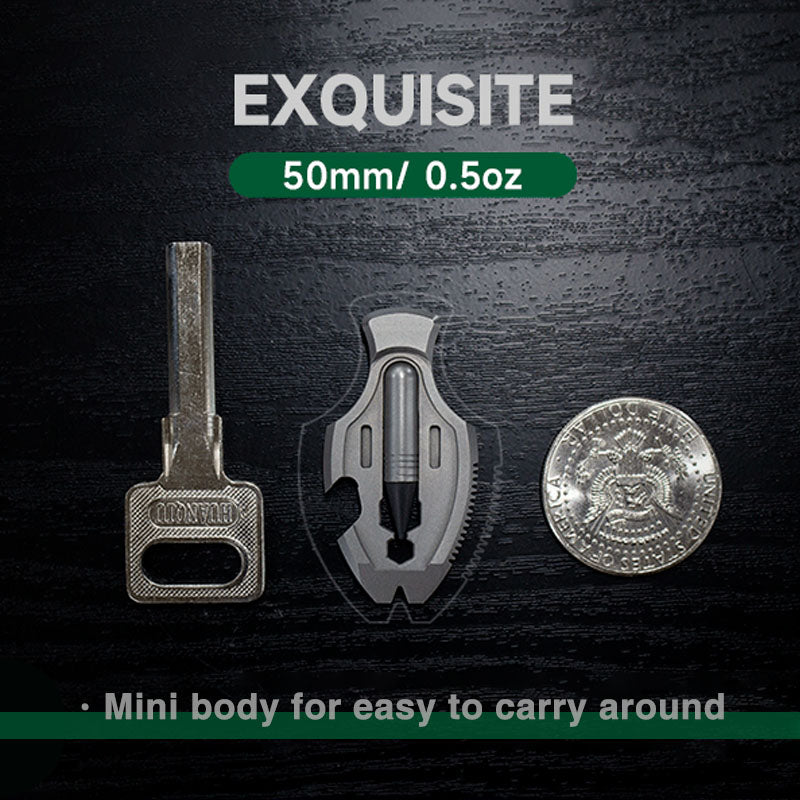 Flounder 1.0 Titanium EDC Pendant - Multi-Tool with Pen & Firestarter